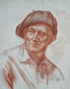 Selivanov V. / Portrait of a father / red chalk / 2008