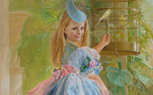 Anfilova E. / Girl with a parrot / canvas / oil / 2005