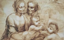 Selivanov V. / Copy from cardboard of Leonardo da Vinci "St. Anna with Mary and the Infant Christ" / sepia / 1995