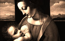 Anfilova E. / Copy from Leonardo da Vinci “Madonna Litta” / canvas / oil / 1999